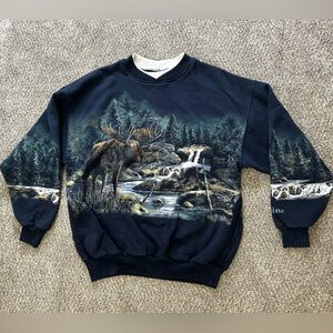 Vintage Moose Graphic pull-over
